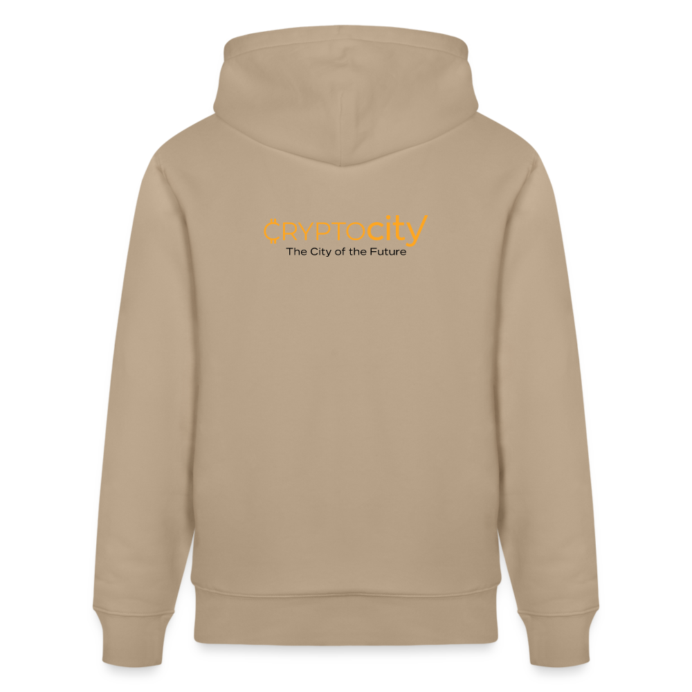 Männer Bio-Hoodie The City + Logo - Iron Man Edition - Beige