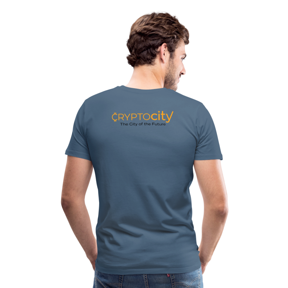 Männer Premium T-Shirt The City + Logo - Blaugrau