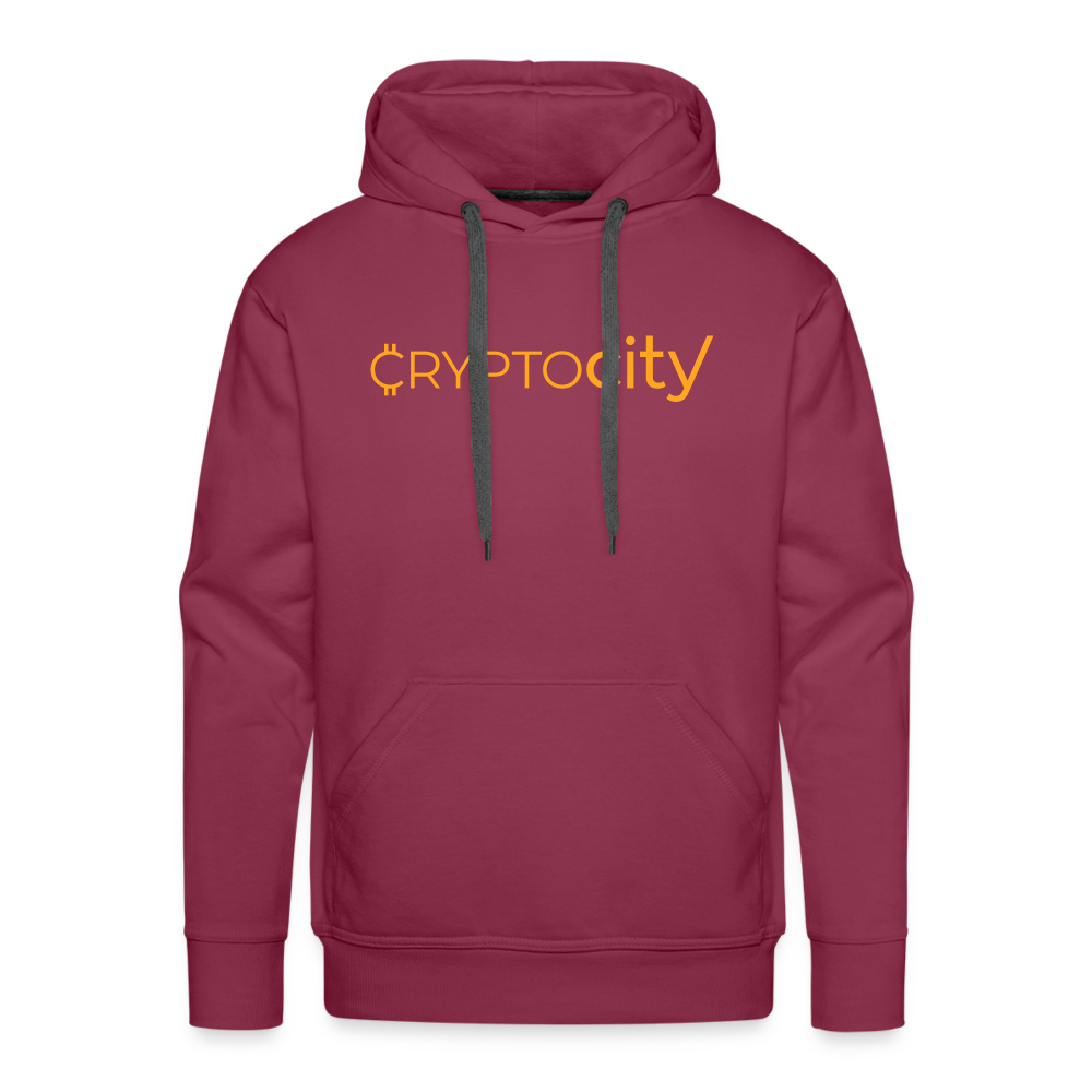 Männer Premium Hoodie mit dem klassischen CryptoCity Schriftzug - Bordeaux