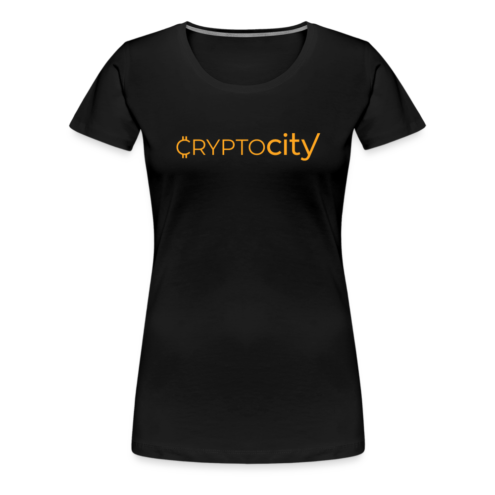 Frauen Premium T-Shirt mit dem klassischen Crypto City Schriftzug - Schwarz