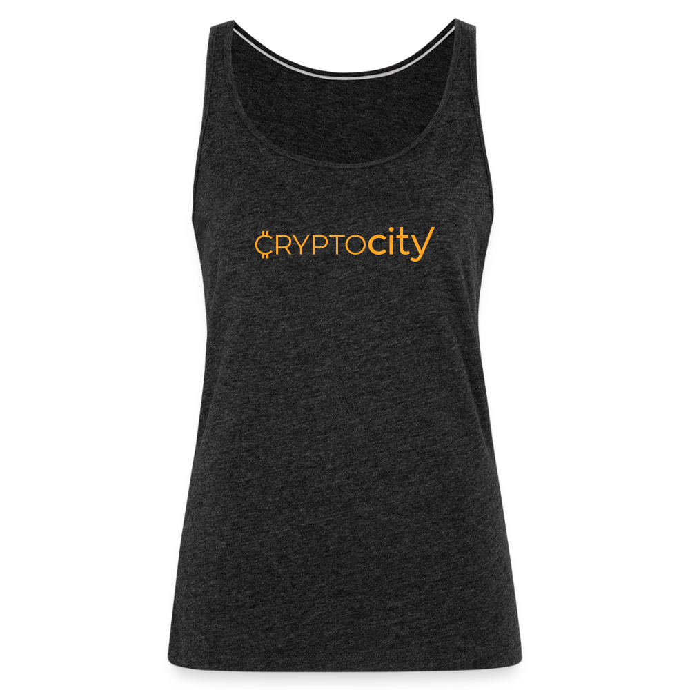 Frauen Premium Tank Top mit dem klassischen CryptoCity Schriftzug - Anthrazit