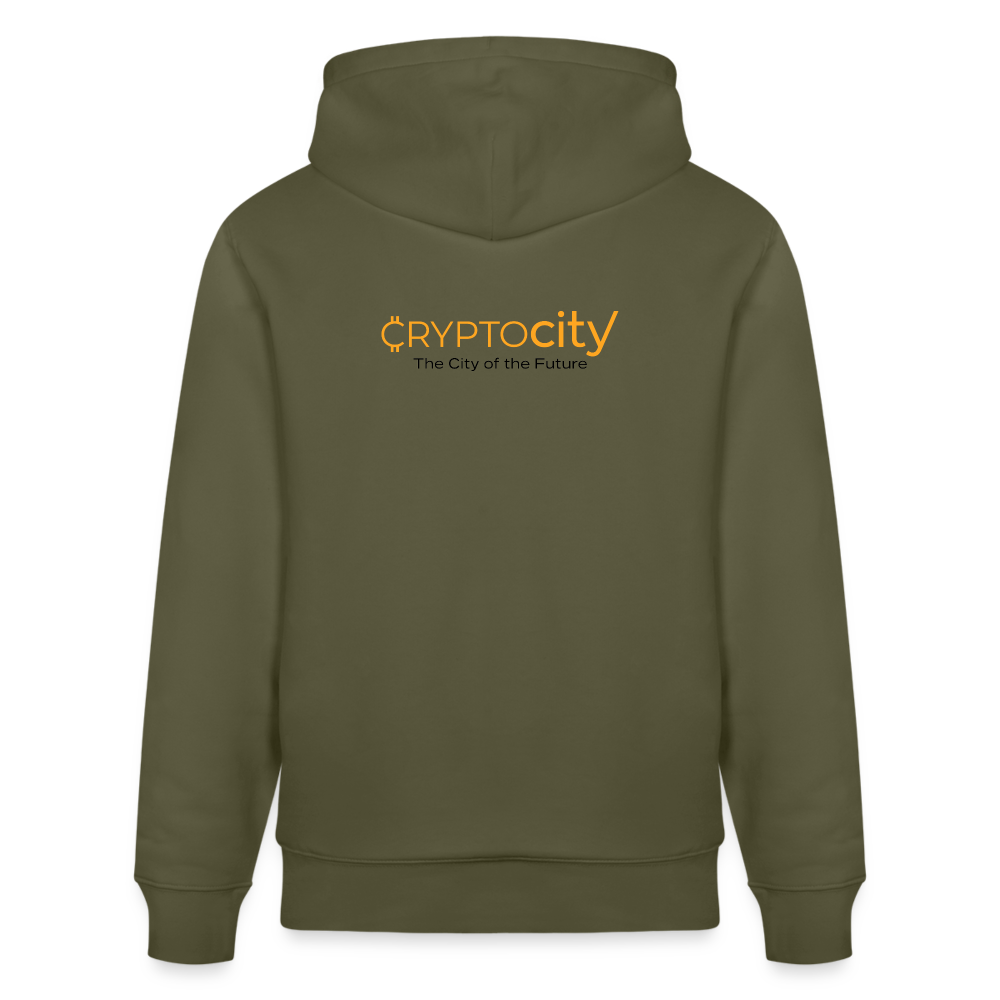 Männer Bio-Hoodie The City + Logo - Iron Man Edition - Khaki Grün
