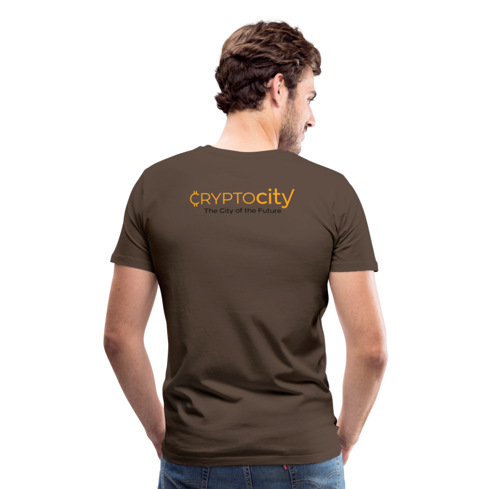 Männer Premium T-Shirt The City + Logo - Edelbraun