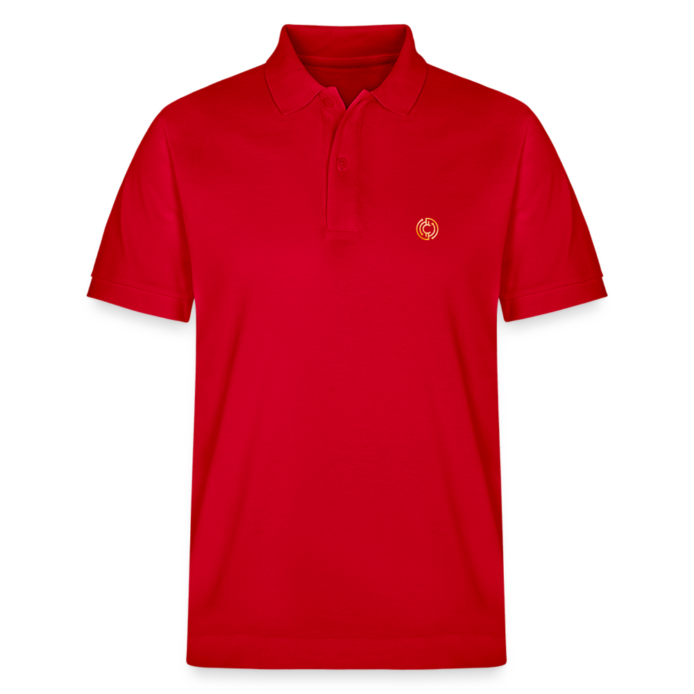 Bio-Poloshirt Herren Logo - Rot