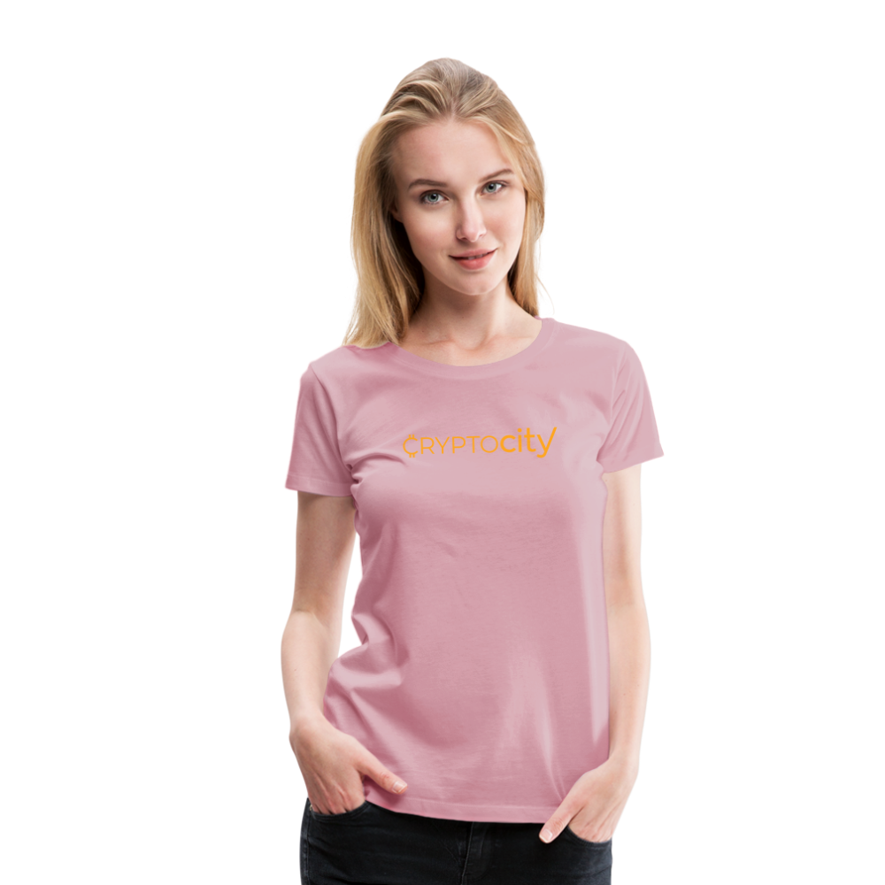 Frauen Premium T-Shirt mit dem klassischen Crypto City Schriftzug - Hellrosa