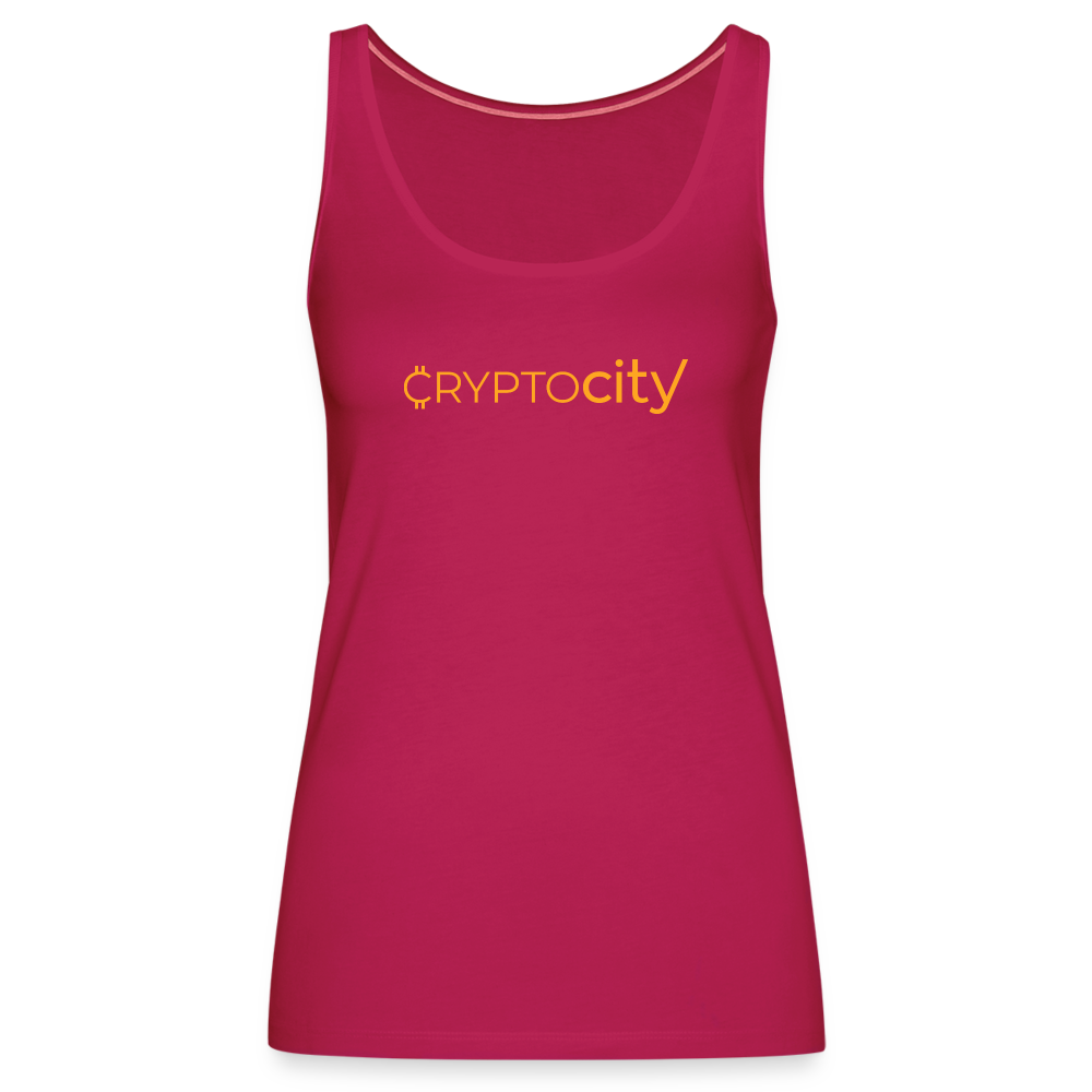 Frauen Premium Tank Top mit dem klassischen CryptoCity Schriftzug - dunkles Pink