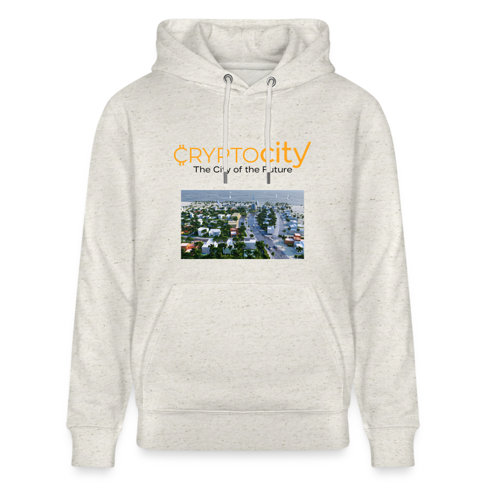 Unisex Bio-Hoodie The City of the Future - Beige meliert
