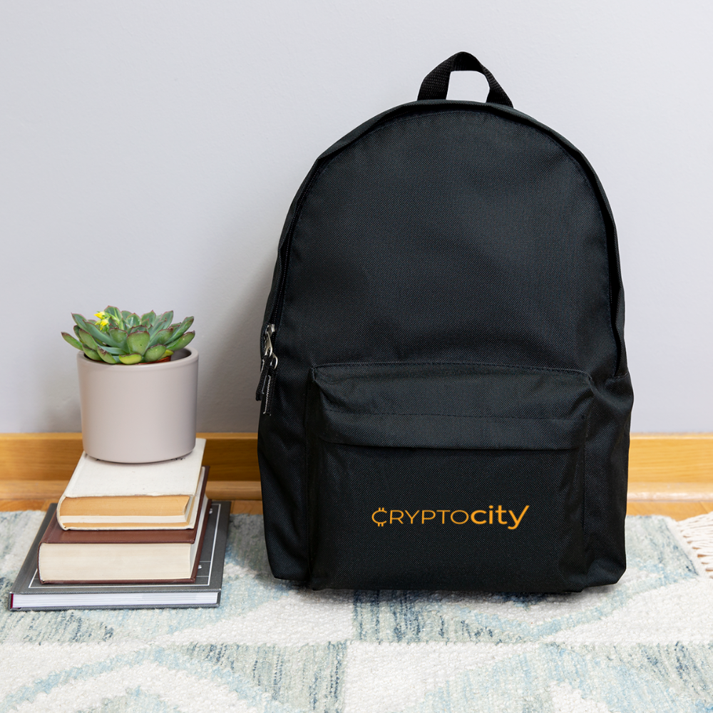 Rucksack mit dem klassischen CryptoCity Schriftzug - Schwarz