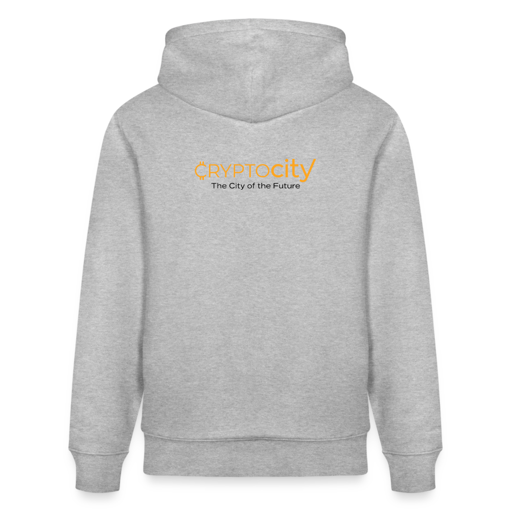 Männer Bio-Hoodie The City + Logo - Iron Man Edition - Grau meliert