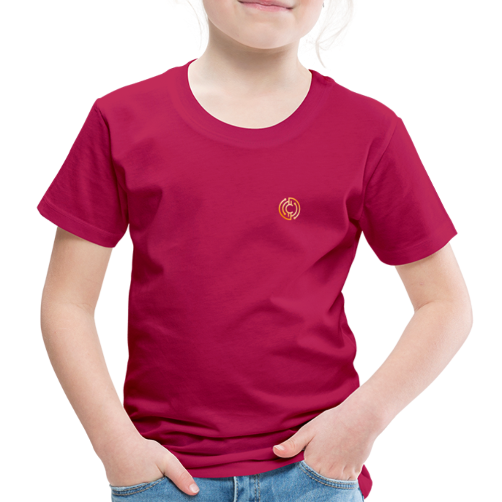 Kinder Premium T-Shirt Logo - dunkles Pink