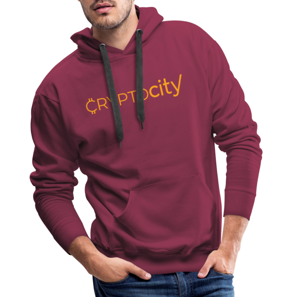 Männer Premium Hoodie mit dem klassischen CryptoCity Schriftzug - Bordeaux