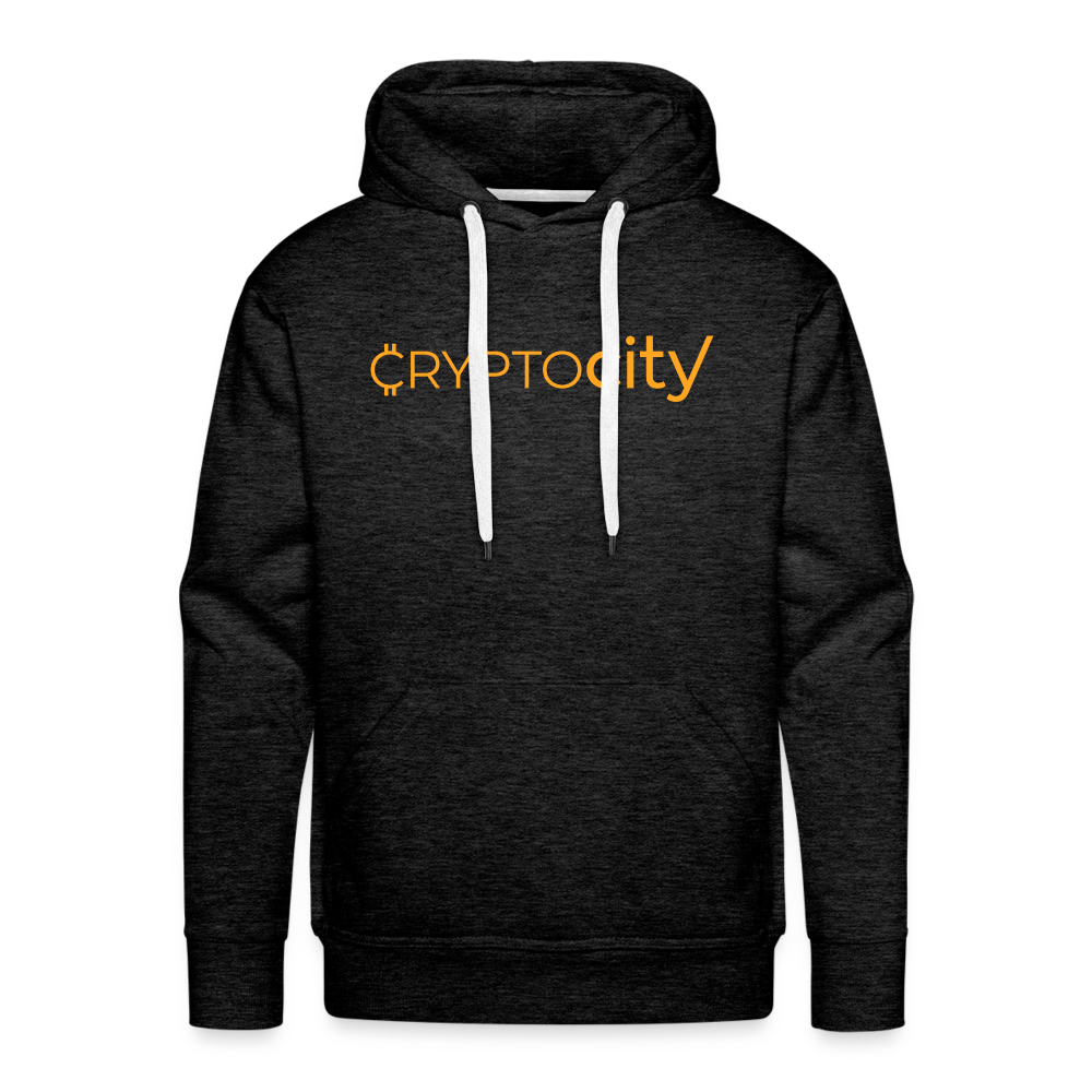 Männer Premium Hoodie mit dem klassischen CryptoCity Schriftzug - Anthrazit