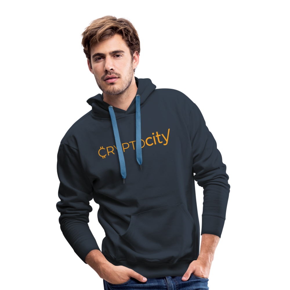Männer Premium Hoodie mit dem klassischen CryptoCity Schriftzug - Navy
