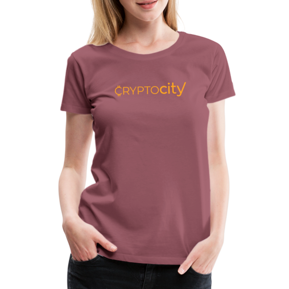 Frauen Premium T-Shirt mit dem klassischen Crypto City Schriftzug - Malve