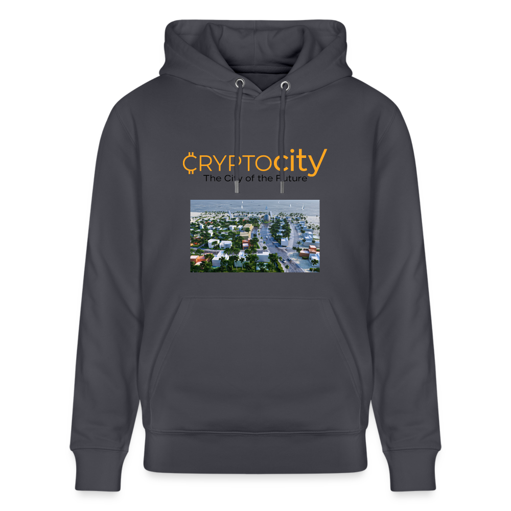 Unisex Bio-Hoodie The City of the Future - Indigoblau