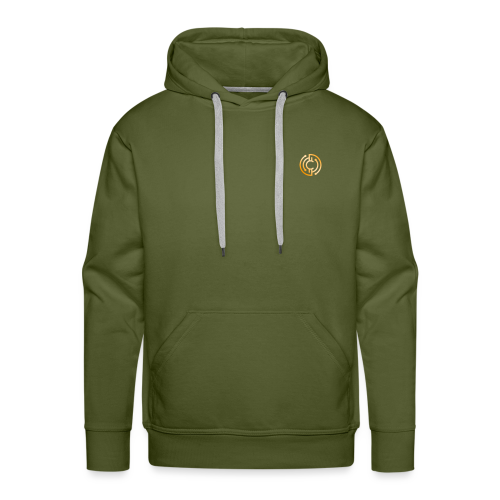 Männer Premium Hoodie The City + Logo - Olivgrün