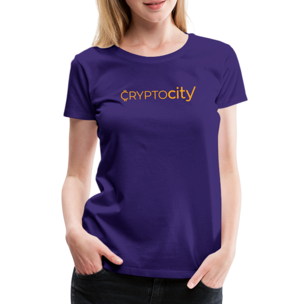 Frauen Premium T-Shirt mit dem klassischen Crypto City Schriftzug - Lila