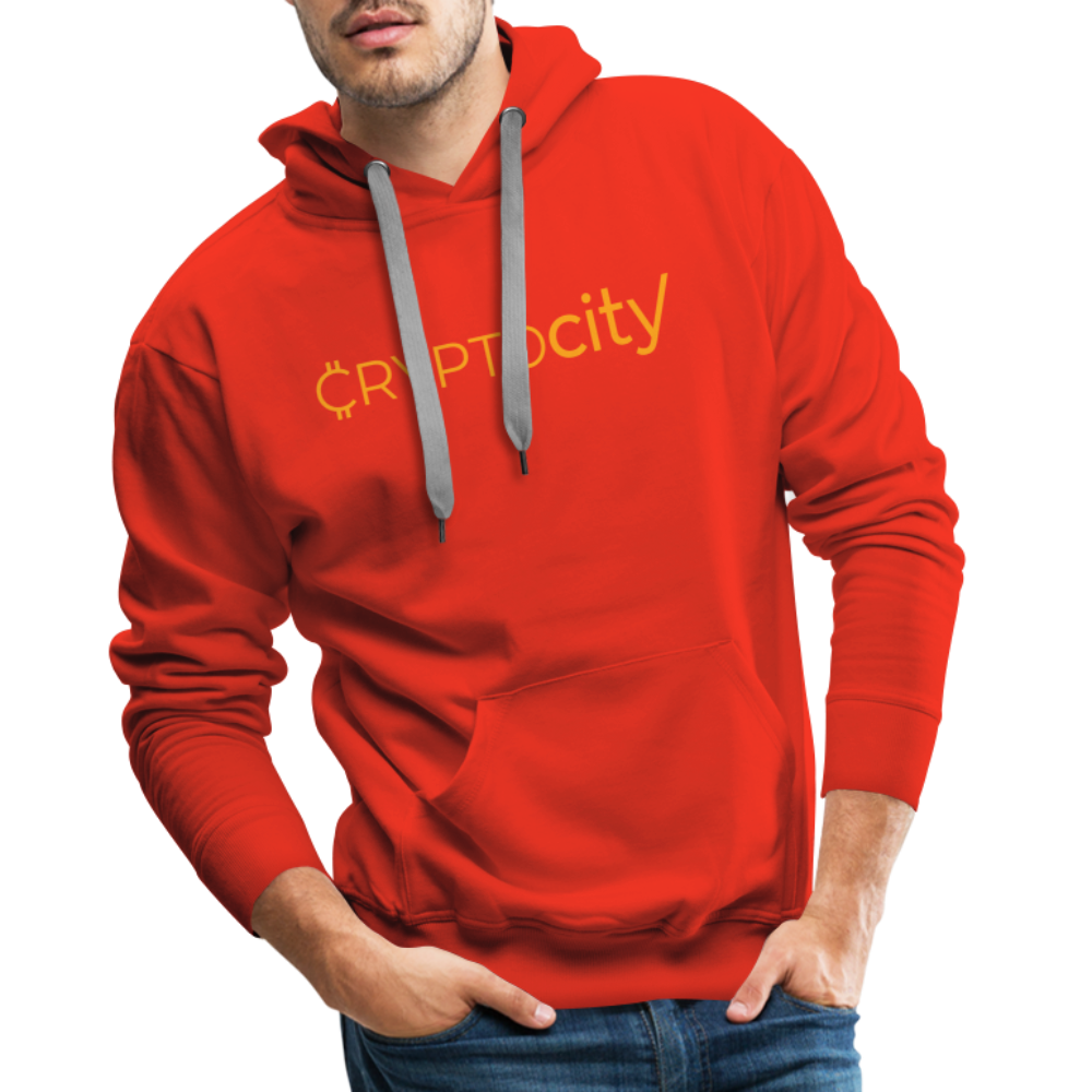 Männer Premium Hoodie mit dem klassischen CryptoCity Schriftzug - Rot