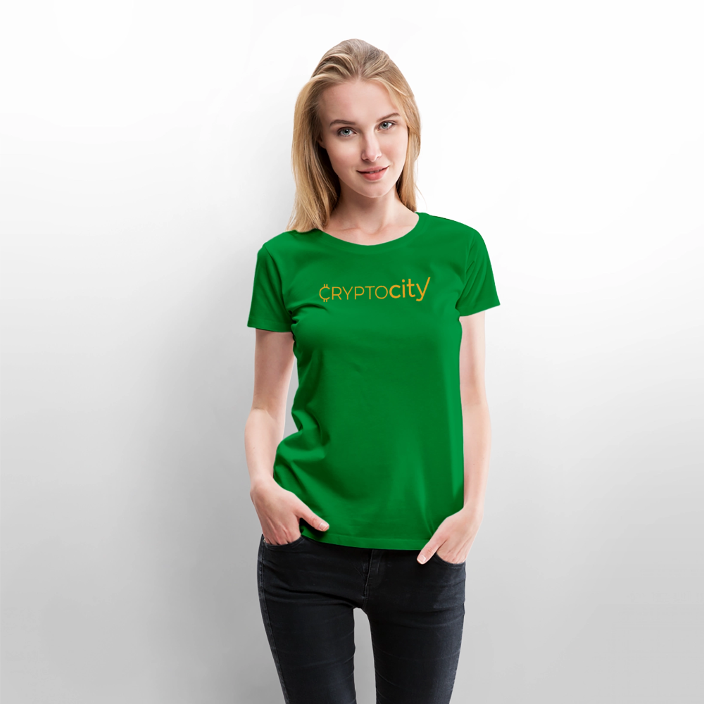 Frauen Premium T-Shirt mit dem klassischen Crypto City Schriftzug - Grün