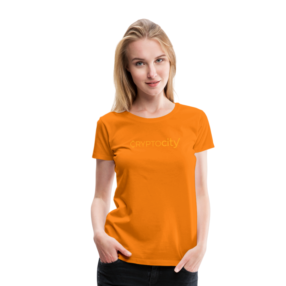 Frauen Premium T-Shirt mit dem klassischen Crypto City Schriftzug - Orange