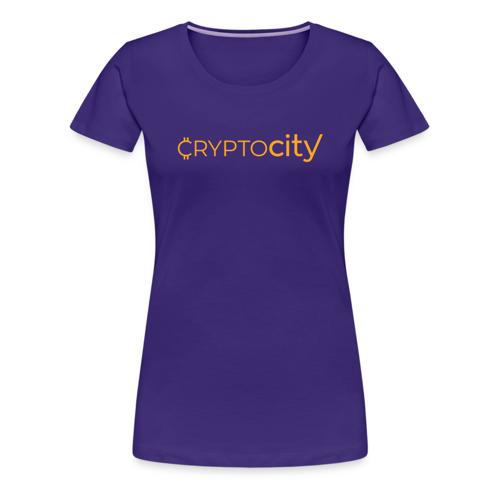 Frauen Premium T-Shirt mit dem klassischen Crypto City Schriftzug - Lila
