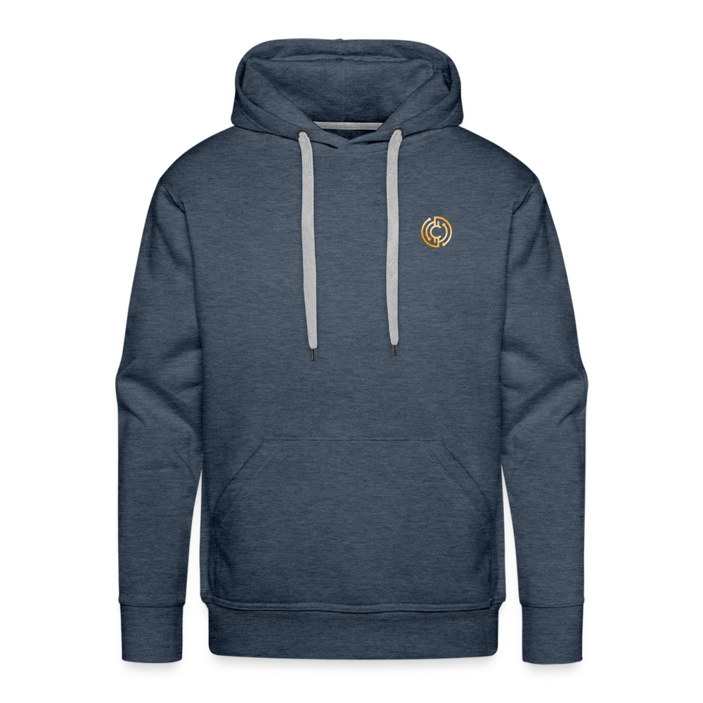 Männer Premium Hoodie The City + Logo - Jeansblau