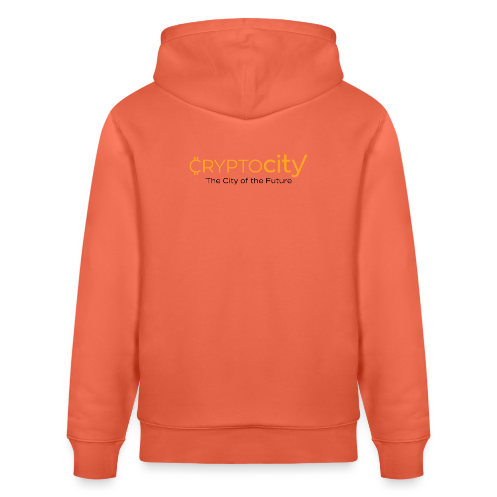 Männer Bio-Hoodie The City + Logo - Iron Man Edition - Hellrot