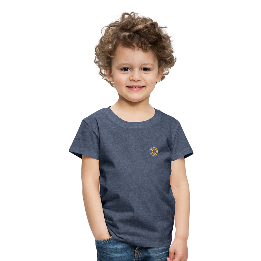Kinder Premium T-Shirt Logo - Blau meliert