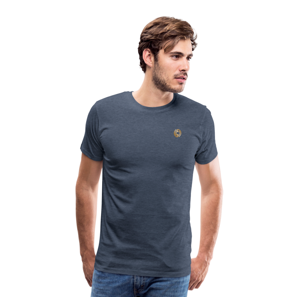 Männer Premium T-Shirt The City + Logo - Blau meliert