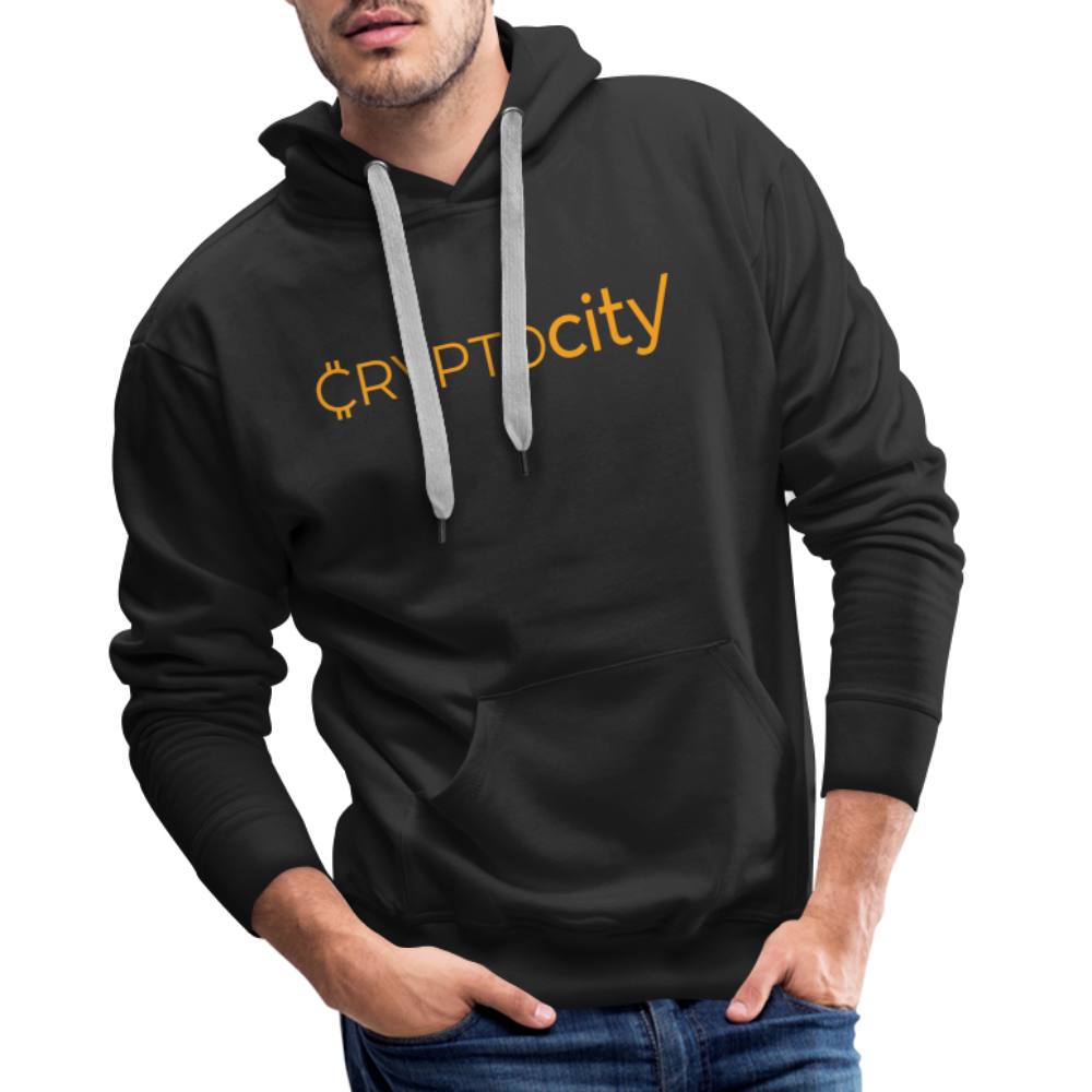 Männer Premium Hoodie mit dem klassischen CryptoCity Schriftzug - Schwarz