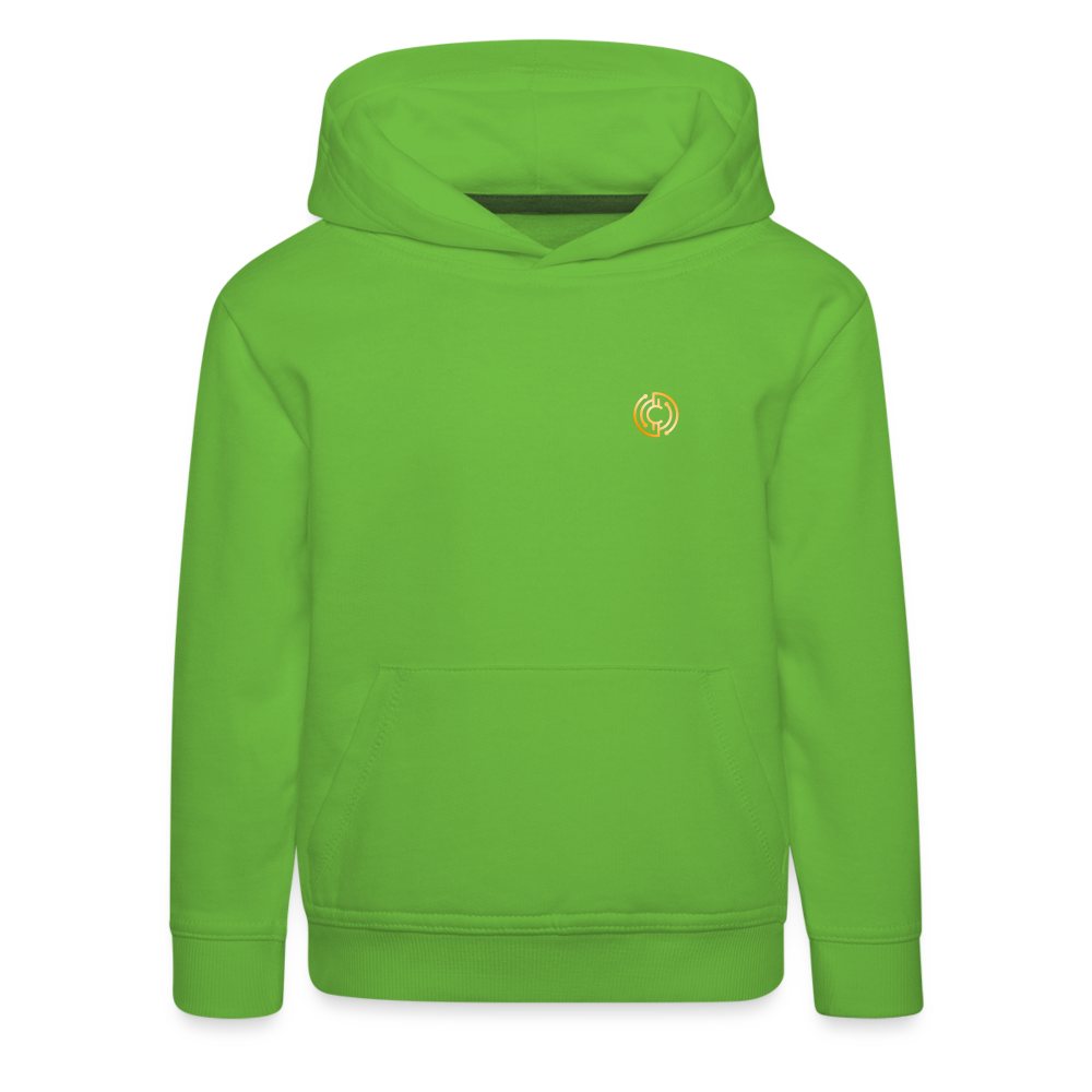 Kinder Premium Hoodie The City + Logo - Hellgrün