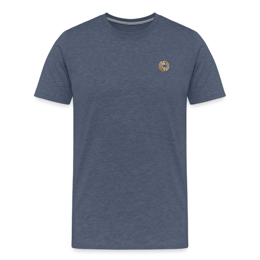 Männer Premium T-Shirt The City + Logo - Blau meliert