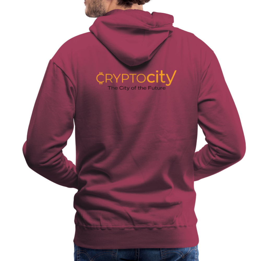 Männer Premium Hoodie The City + Logo - Bordeaux