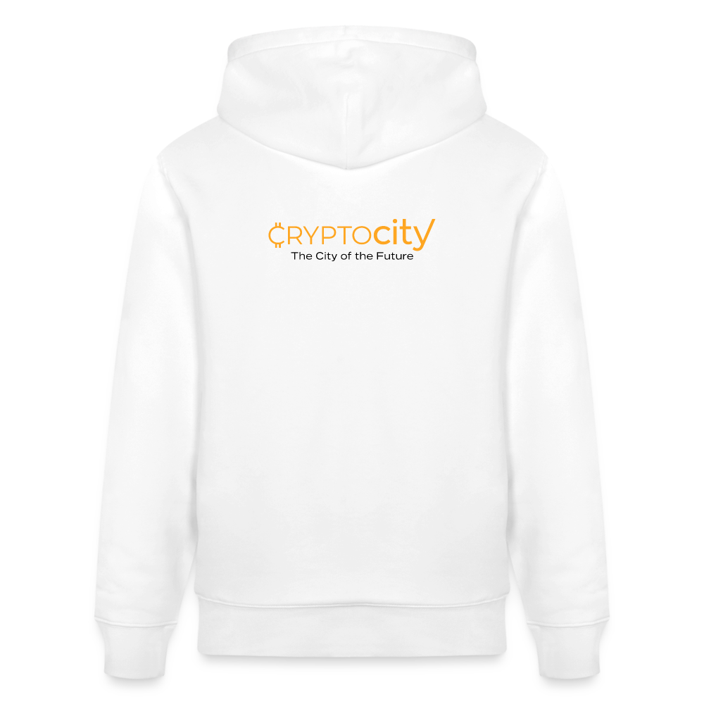 Männer Bio-Hoodie The City + Logo - Iron Man Edition - Weiß