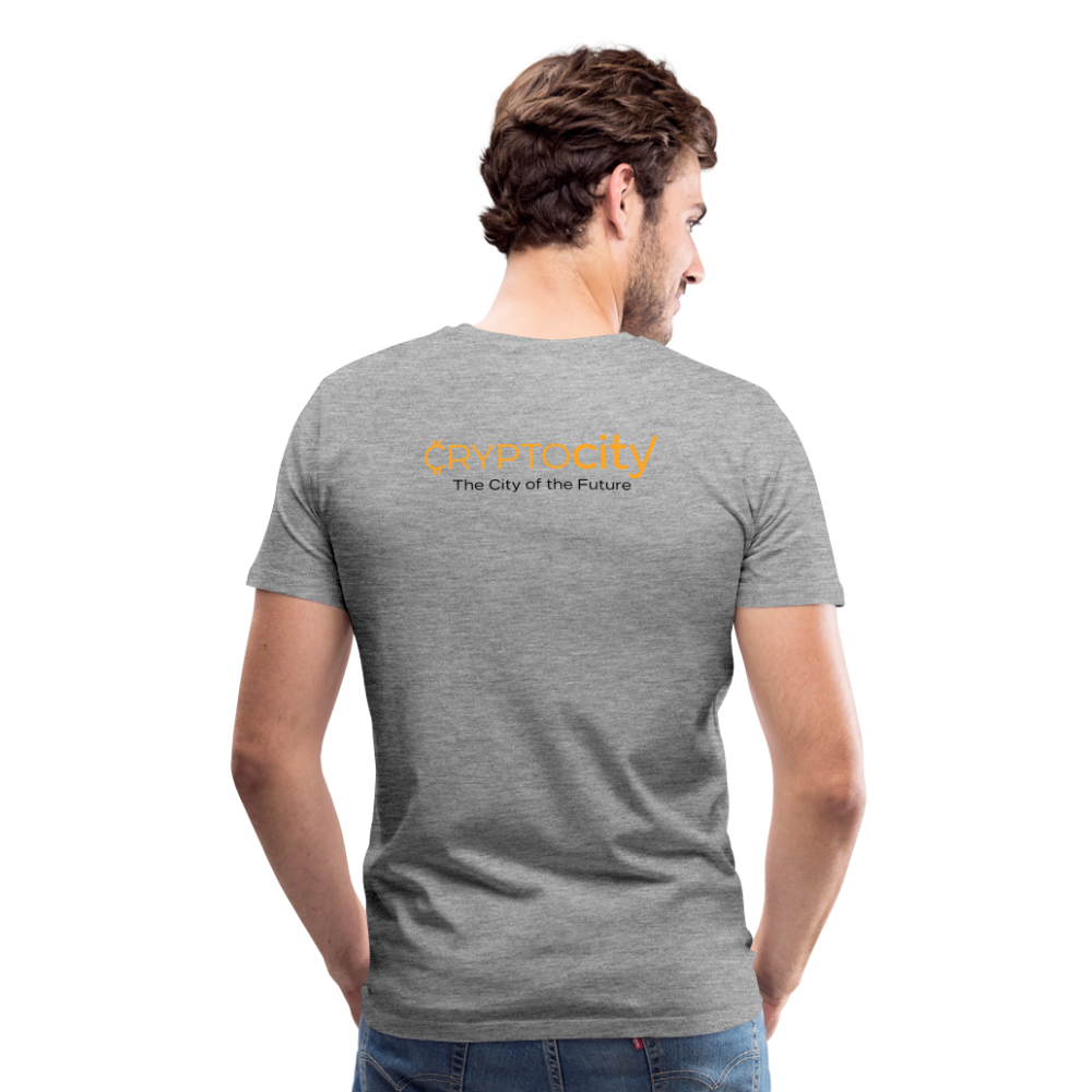 Männer Premium T-Shirt - The City + Logo - Iron Man Edition - Grau meliert