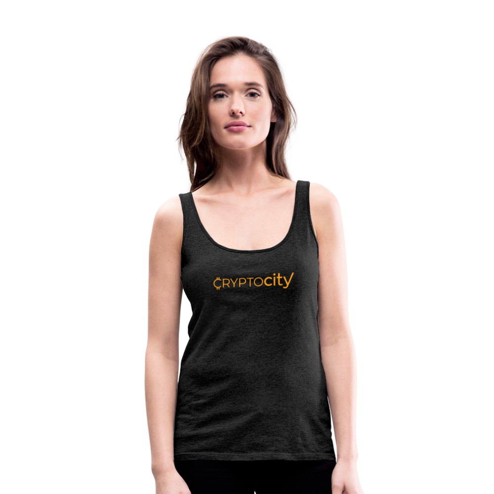 Frauen Premium Tank Top mit dem klassischen CryptoCity Schriftzug - Anthrazit