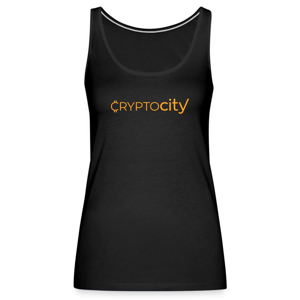 Frauen Premium Tank Top mit dem klassischen CryptoCity Schriftzug - Schwarz