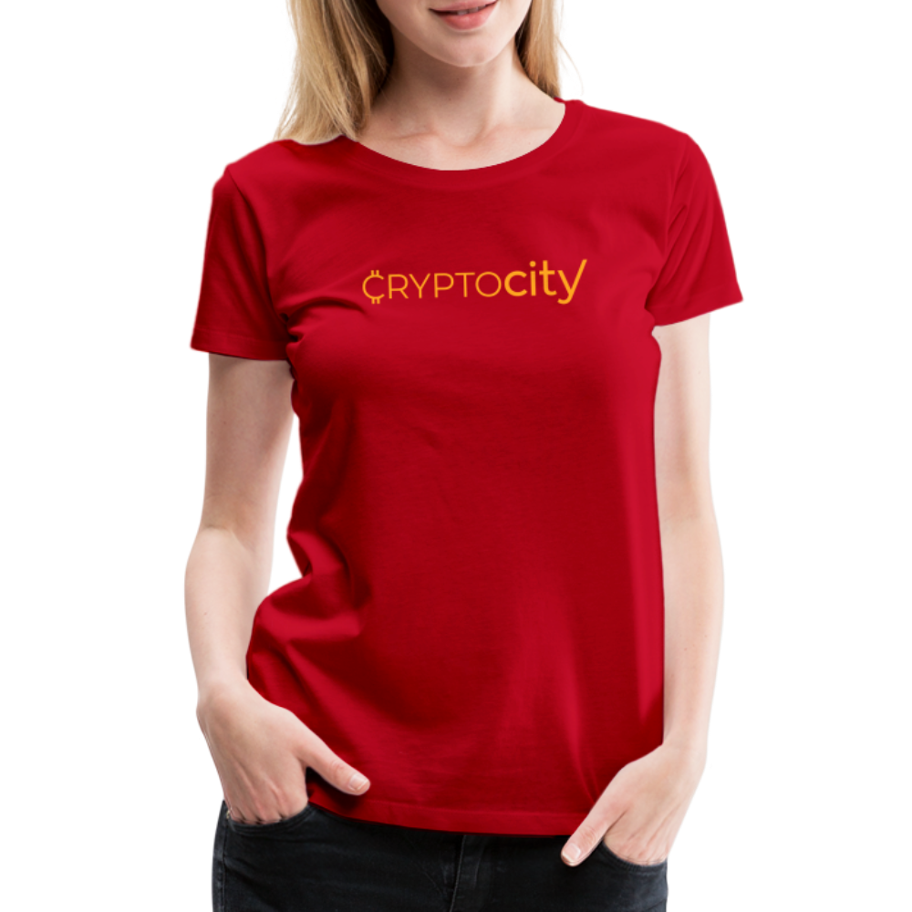 Frauen Premium T-Shirt mit dem klassischen Crypto City Schriftzug - Rot