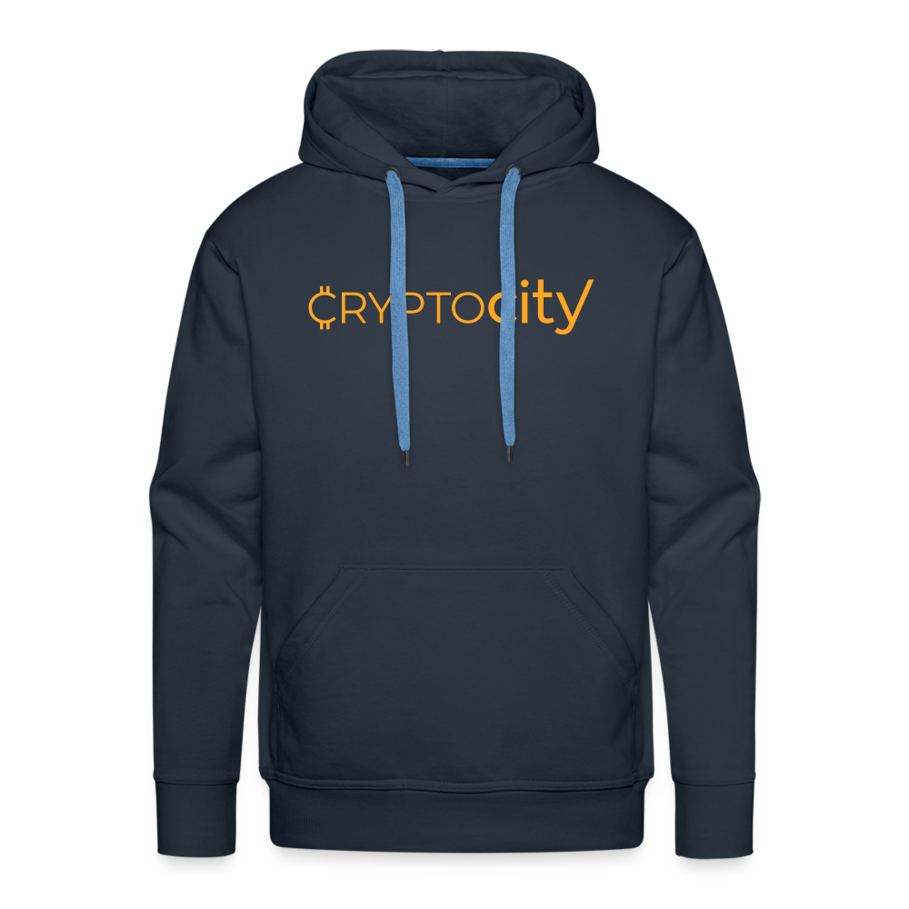 Männer Premium Hoodie mit dem klassischen CryptoCity Schriftzug - Navy