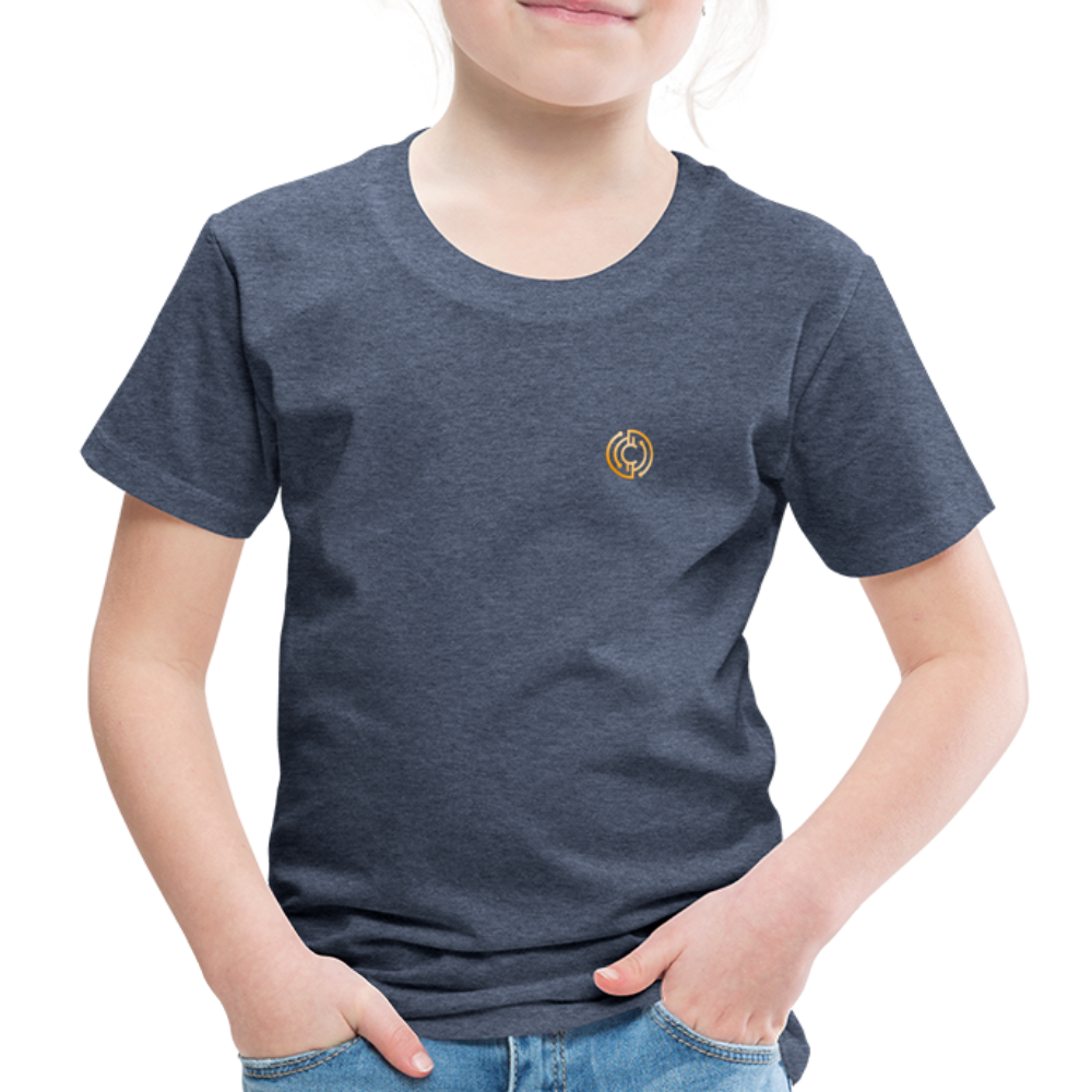 Kinder Premium T-Shirt Logo - Blau meliert