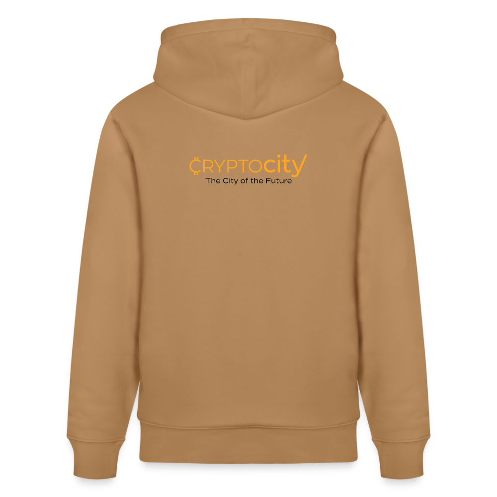Männer Bio-Hoodie The City + Logo - Iron Man Edition - Latte