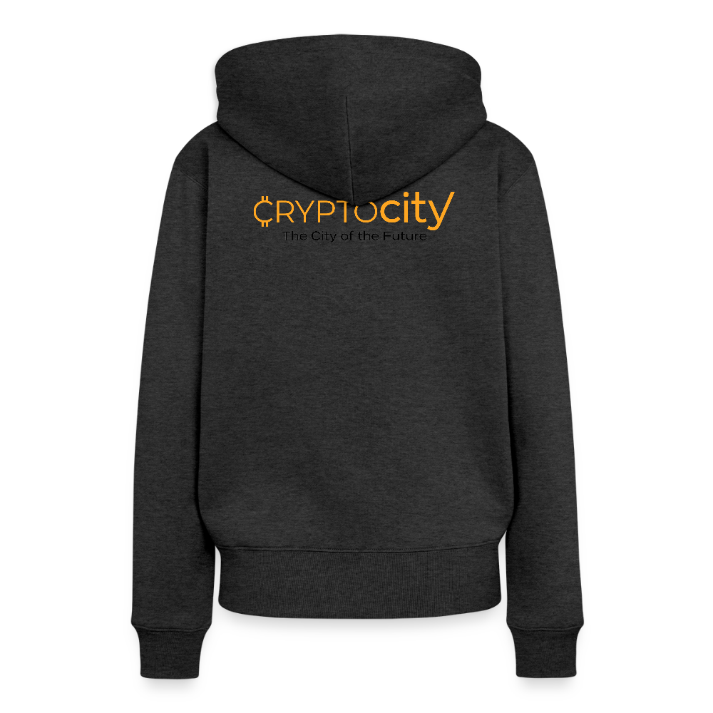Frauen Premium Hoodie The City + Logo - Anthrazit meliert