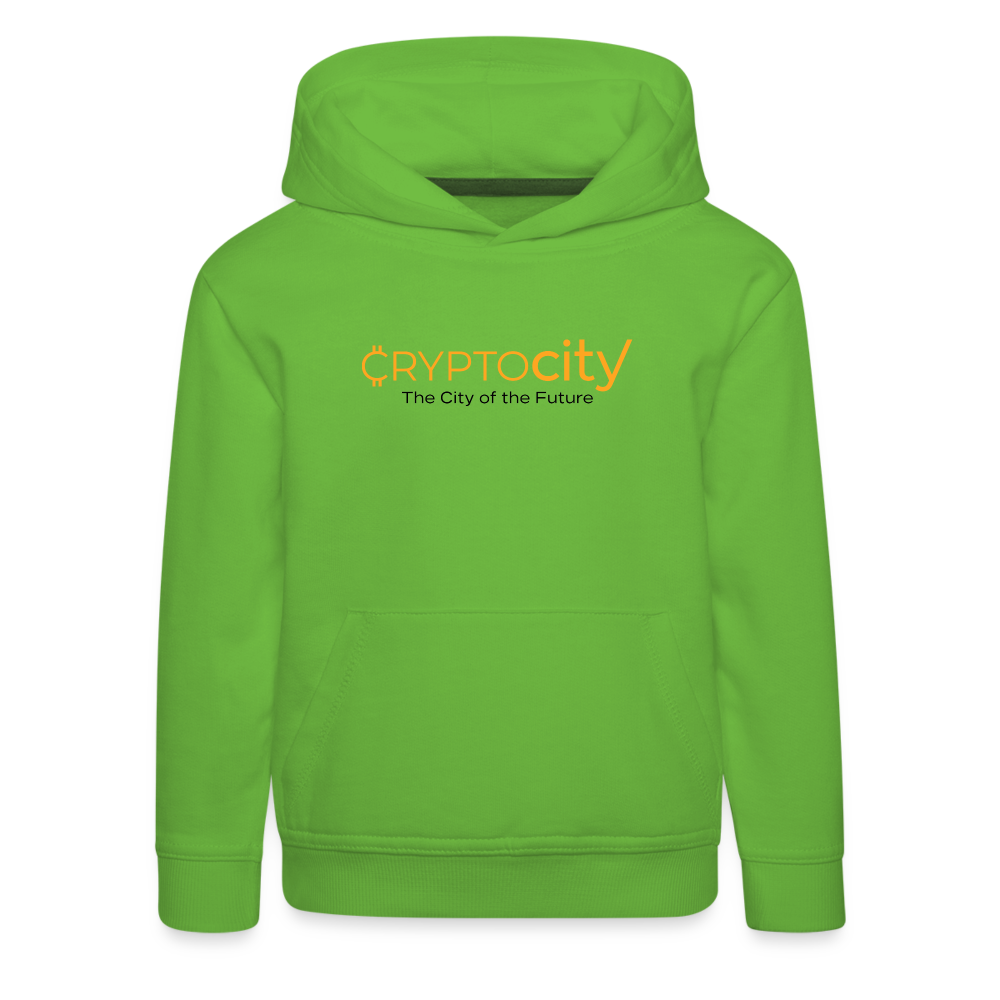 Kinder Premium Hoodie The City of the Future - Hellgrün