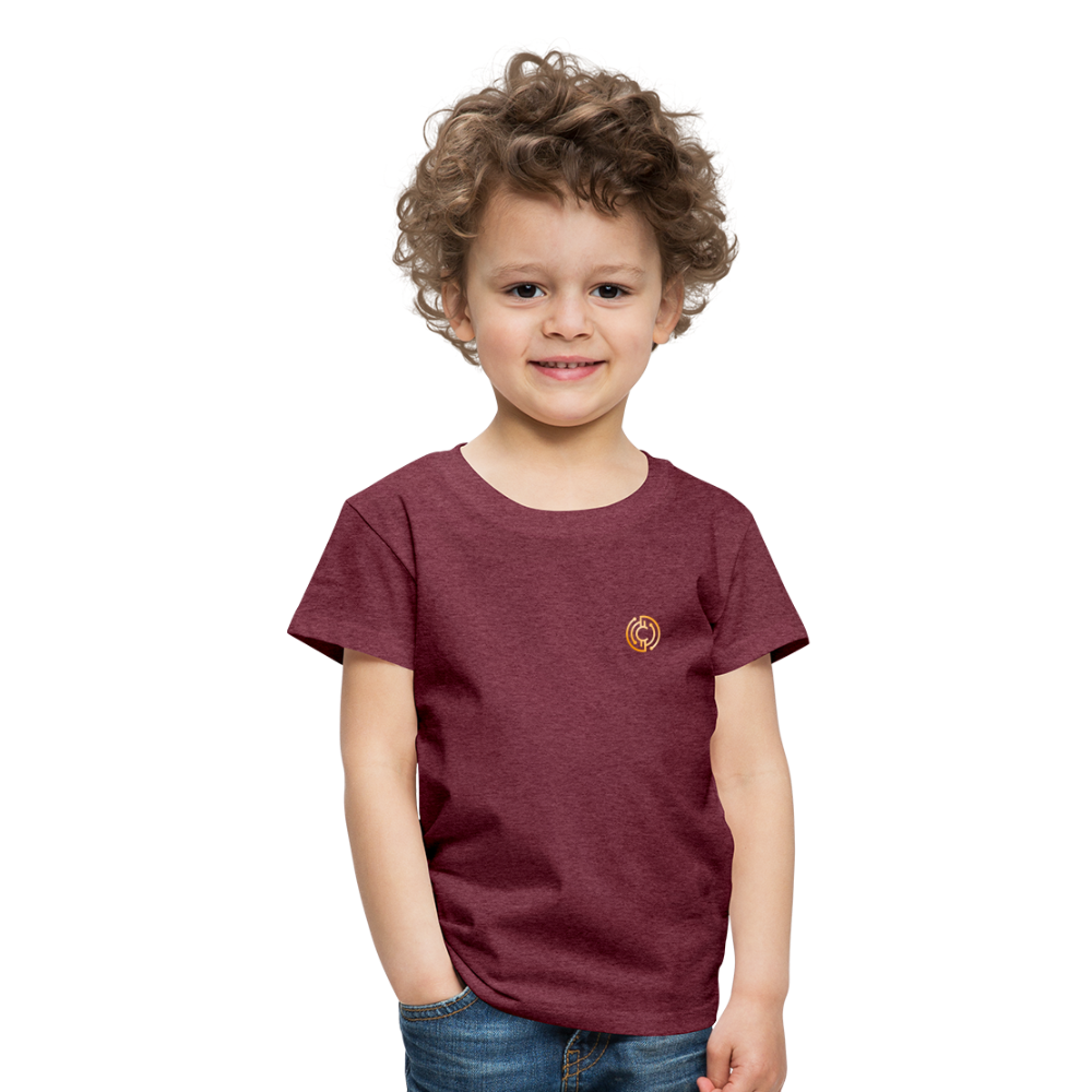 Kinder Premium T-Shirt Logo - Bordeauxrot meliert