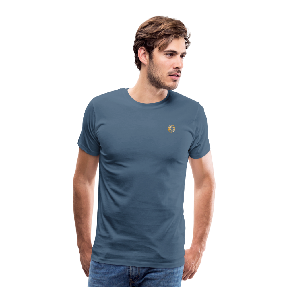 Männer Premium T-Shirt The City + Logo - Blaugrau