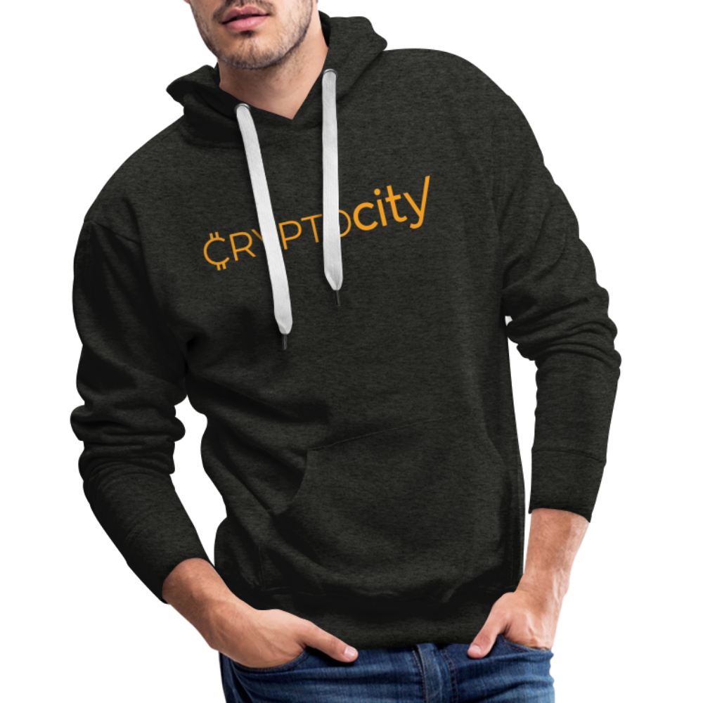 Männer Premium Hoodie mit dem klassischen CryptoCity Schriftzug - Anthrazit