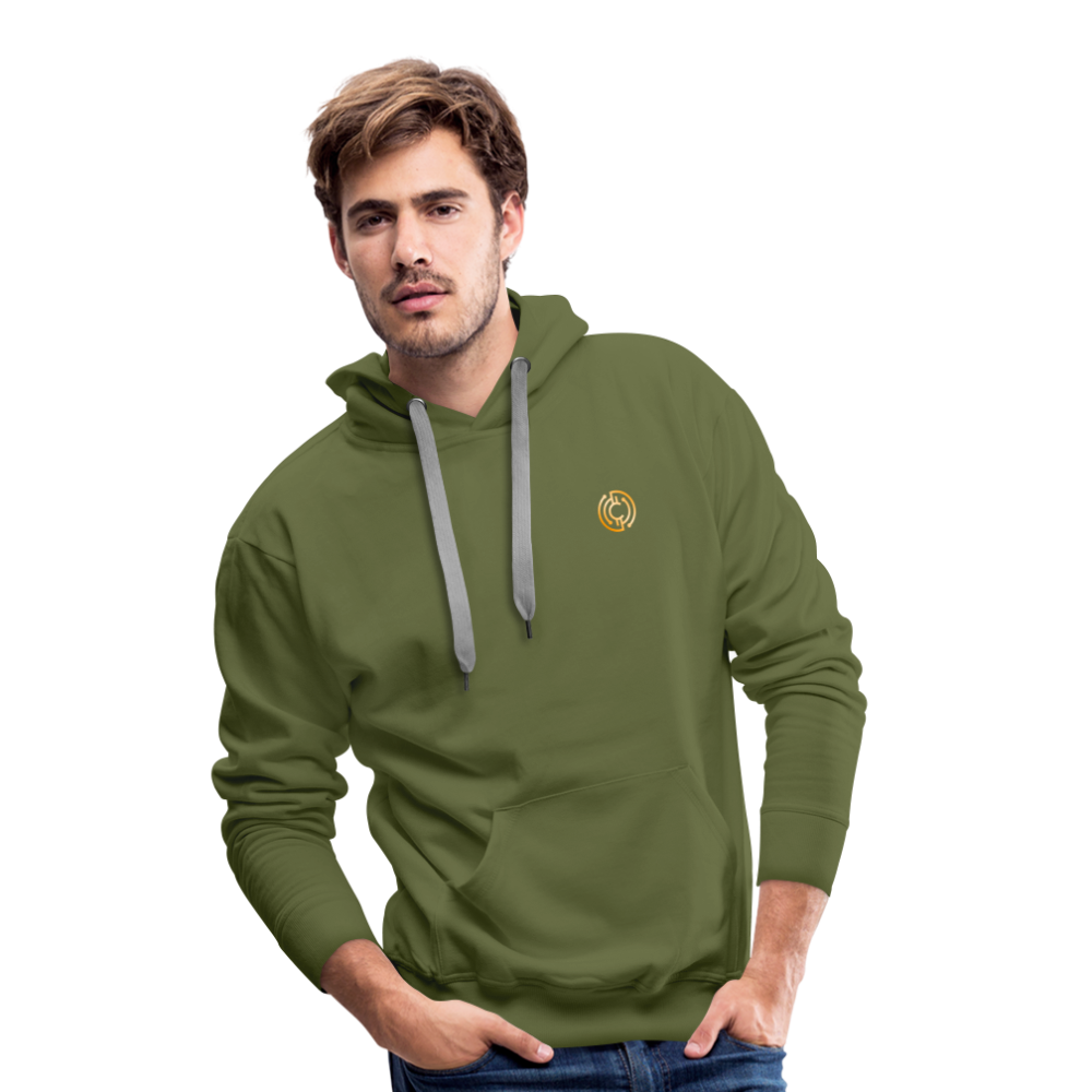 Männer Premium Hoodie The City + Logo - Olivgrün