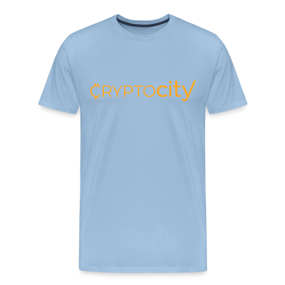 Männer Premium T-Shirt mit dem klassischen CryptoCity Schriftzug - Sky