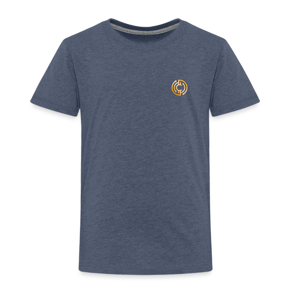 Kinder Premium T-Shirt Logo - Blau meliert