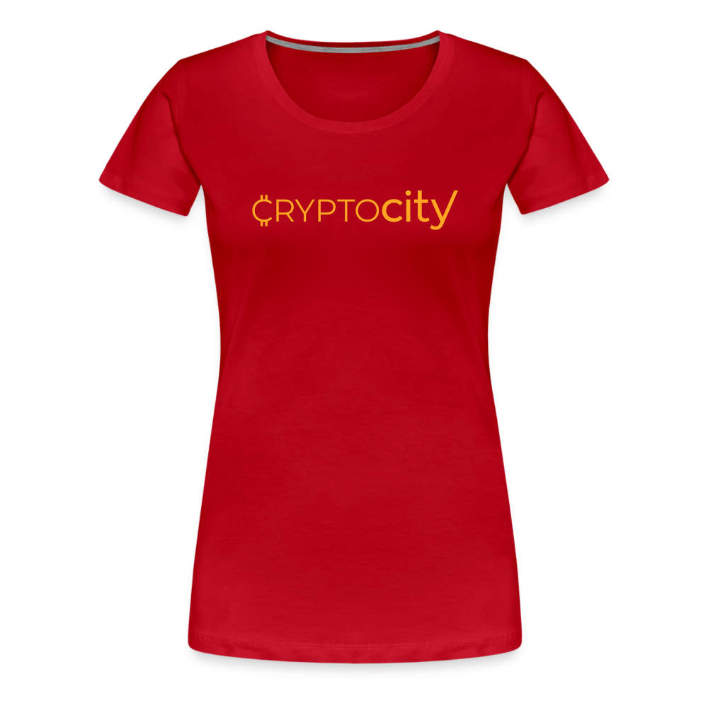 Frauen Premium T-Shirt mit dem klassischen Crypto City Schriftzug - Rot